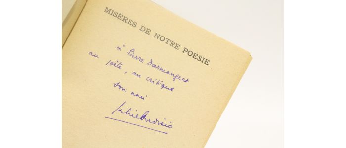 AUDISIO : Misères de notre poésie - Autographe, Edition Originale - Edition-Originale.com
