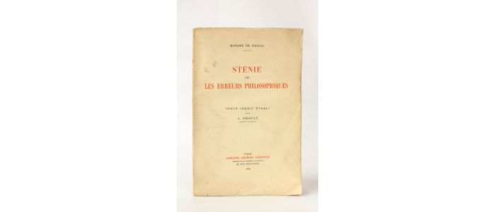 BALZAC : Sténie ou les erreurs philosophiques - Erste Ausgabe - Edition-Originale.com