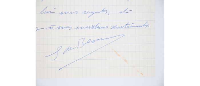 BEAUVOIR : Lettre autographe signée adressée à Antoinette Boulesteix - Signiert, Erste Ausgabe - Edition-Originale.com