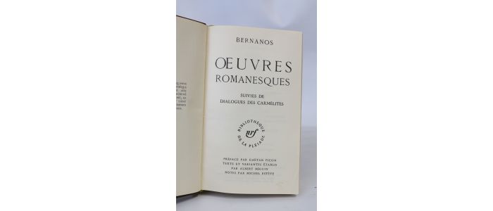 BERNANOS : Oeuvres romanesques - Edition Originale - Edition-Originale.com