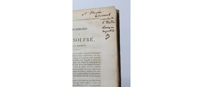 BERTHELOT : Recherches sur le soufre - Autographe, Edition Originale - Edition-Originale.com