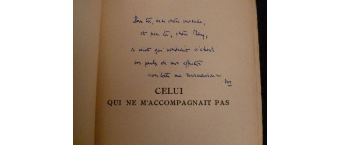 BLANCHOT : Celui qui ne m'accompagnait pas - Signiert, Erste Ausgabe - Edition-Originale.com