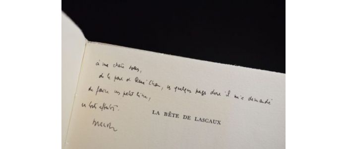 BLANCHOT : La bête de Lascaux - Signed book, First edition - Edition-Originale.com