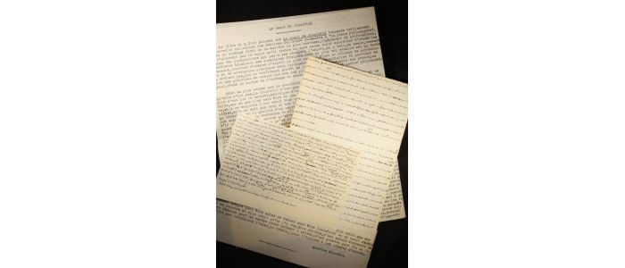 BLANCHOT : Le souci de sincérité.  Manuscrit autographe et tapuscrit complets - Signiert, Erste Ausgabe - Edition-Originale.com