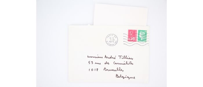 BOUDARD : Lettre manuscrite adressée par Alphonse Boudard à son grand ami le journaliste bruxellois, grand ami et biographe de Georges Brassens, André Tillieu : 
