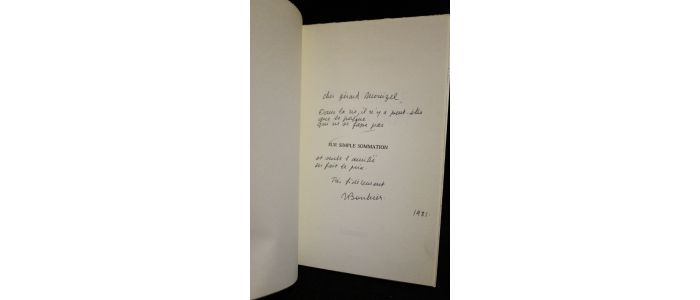 BOUHIER : Sur simple sommation - Autographe, Edition Originale - Edition-Originale.com