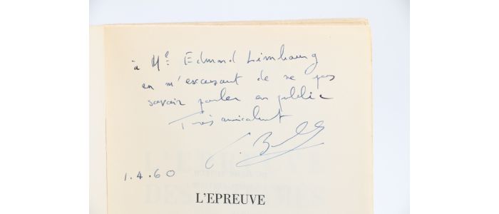 BOULLE : L'épreuve des hommes blancs - Libro autografato, Prima edizione - Edition-Originale.com