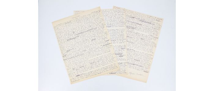 BRETON : Manuscrit autographe signé complet du discours prononcé le 22 février 1952 à la salle Wagram en faveur des condamnés à mort espagnols - Signed book, First edition - Edition-Originale.com