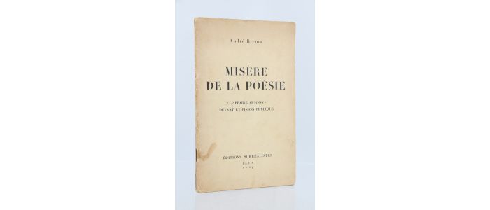BRETON : Misère de la poésie - Edition Originale - Edition-Originale.com