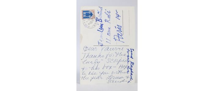 Calder Carte Postale Autographe Signee D Alexander Calder A Juan Luis Bunuel Signed Book First Edition