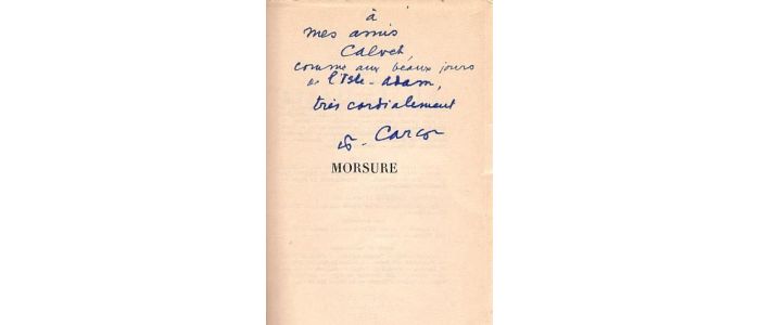 CARCO : Morsure - Signed book, First edition - Edition-Originale.com