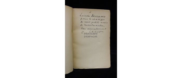 CARCO : Printemps d'Espagne - Autographe, Edition Originale - Edition-Originale.com