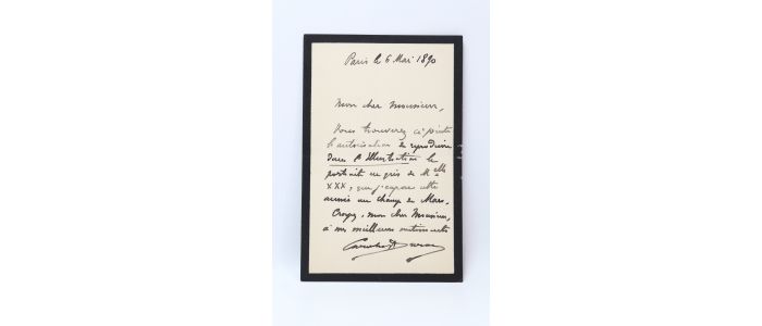 CAROLUS-DURAN : Lettre autographe signée sur son portrait de jeune fille présenté au Salon  - Libro autografato, Prima edizione - Edition-Originale.com