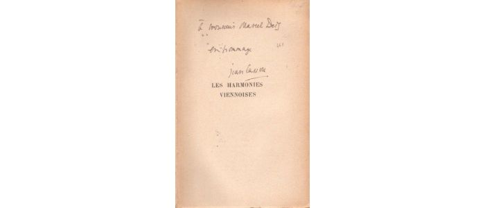 CASSOU : Les harmonies viennoises - Autographe, Edition Originale - Edition-Originale.com
