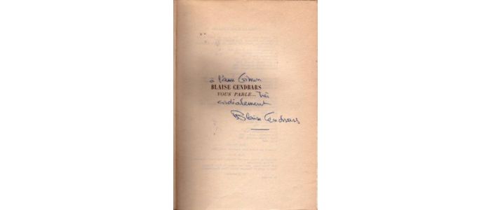 CENDRARS : Blaise Cendrars vous parle... - Libro autografato, Prima edizione - Edition-Originale.com