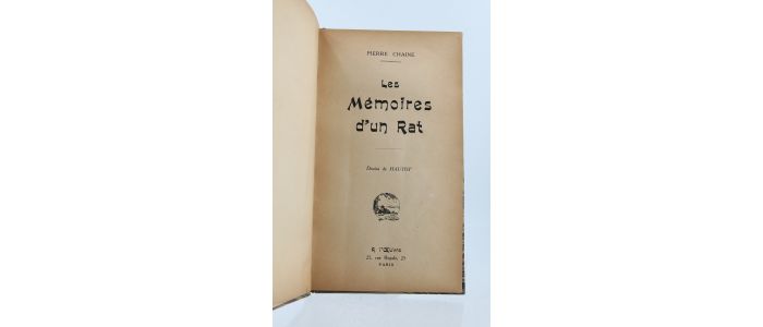 CHAINE : Mémoires d'un rat - Edition Originale - Edition-Originale.com