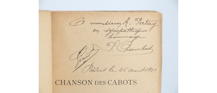 CHAMBOT : La Chanson des Cabots - Autographe, Edition Originale - Edition-Originale.com