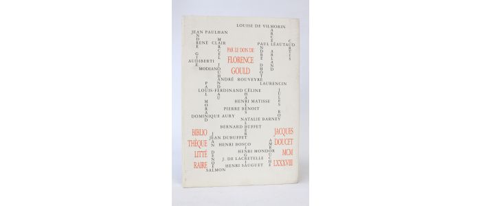 CHAPON : Par le don de Florence Gould. Chancellerie des universités de Paris - Edition Originale - Edition-Originale.com