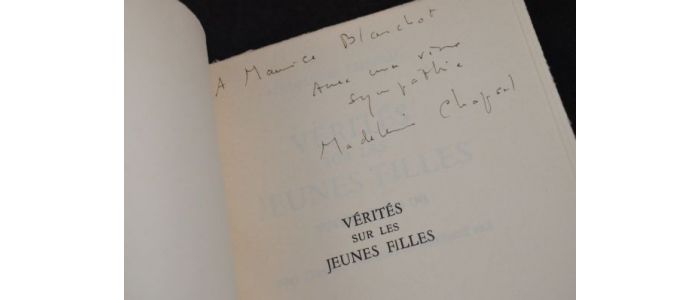 CHAPSAL : Vérités sur les jeunes filles - Signed book, First edition - Edition-Originale.com
