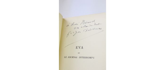 CHARDONNE : Eva ou le journal interrompu - Signed book, First edition - Edition-Originale.com