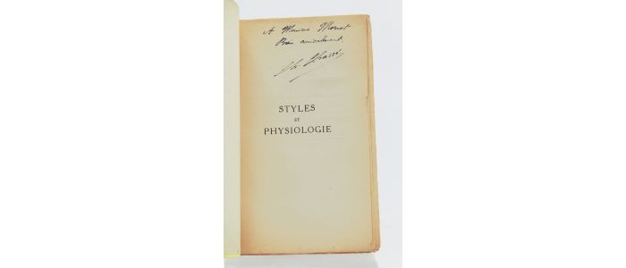 CHASSE : Styles et physiologie. Petite histoire naturelle des écrivains - Autographe, Edition Originale - Edition-Originale.com
