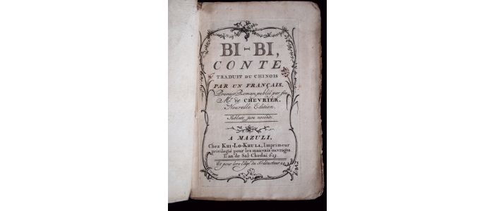 CHEVRIER : Bi-bi conte, traduit du chinois par un français - Erste Ausgabe - Edition-Originale.com