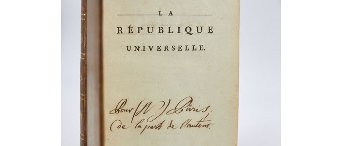 CLOOTS : La République universelle ou adresse aux tyrannicides  - Autographe, Edition Originale - Edition-Originale.com