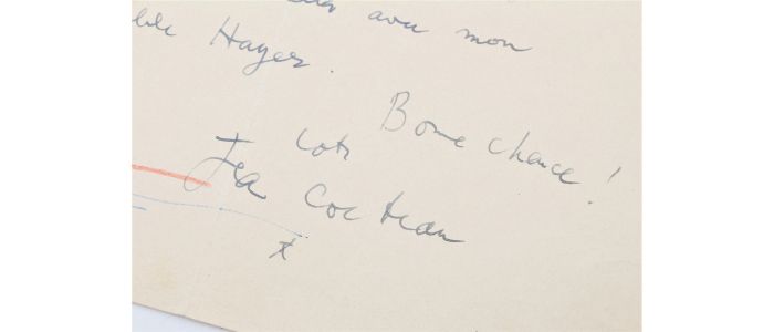 COCTEAU : Lettre autographe signée adressée à Carlo Rim à propos du tournage de son film 