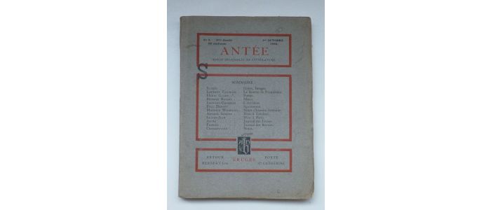 COLLECTIF : Antée. Revue mensuelle de littérature N°5 de la deuxième année - First edition - Edition-Originale.com