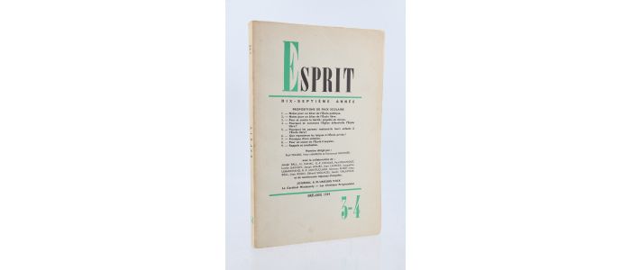 COLLECTIF : Esprit N°3-4 de la 17ème année - First edition - Edition-Originale.com