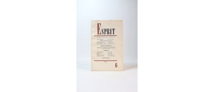 COLLECTIF : Esprit. Nouvelle série : N°6 de la 27ème année - First edition - Edition-Originale.com
