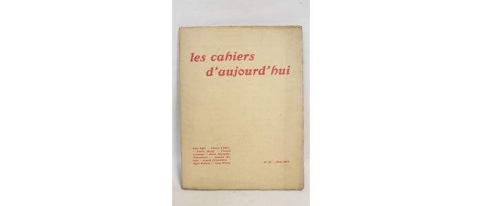 COLLECTIF : Les cahiers d'aujourd'hui N° 10 - Edition Originale - Edition-Originale.com