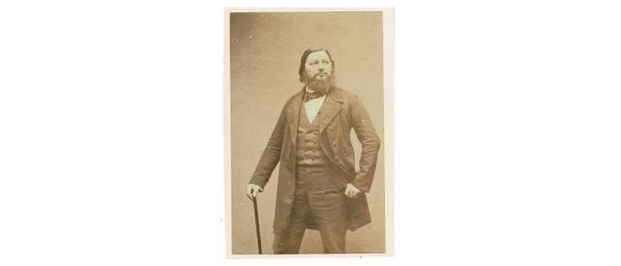 COURBET : [PHOTOGRAPHIE] Portrait photographique de Gustave Courbet à la canne - First edition - Edition-Originale.com
