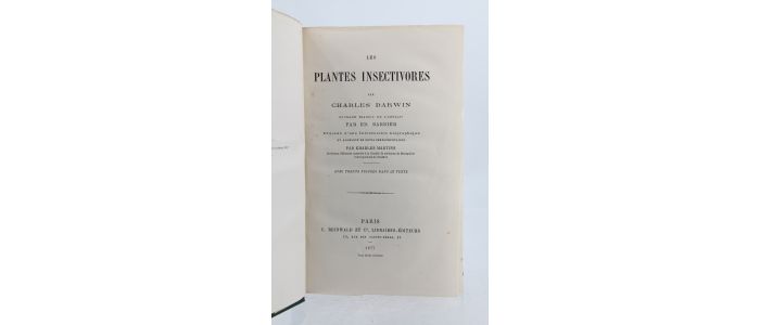 DARWIN : Les plantes insectivores - Prima edizione - Edition-Originale.com