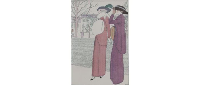 DOEUILLET : Les Premiers soupçons. Costumes trotteurs de Doeuillet (pl.10, La Gazette du Bon ton, 1912-1913 n°3) - First edition - Edition-Originale.com
