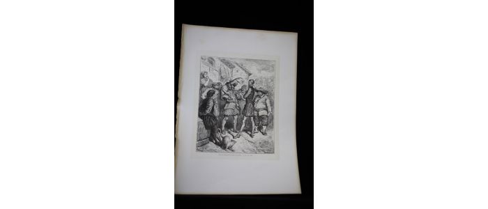 Cervantès, Don Quichotte, Celui-ci répondit pour le singe. Gravure originale sur bois debout. Tome 2, ch.25 - Prima edizione - Edition-Originale.com