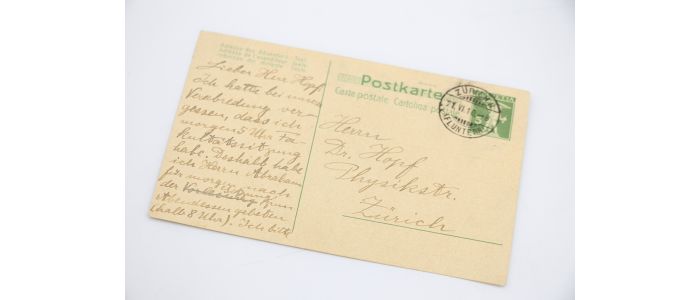 EINSTEIN : Carte postale autographe signée adressée au Professeur Ludwig Hopf - Signiert, Erste Ausgabe - Edition-Originale.com