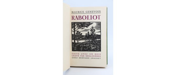 GENEVOIX : Raboliot - Erste Ausgabe - Edition-Originale.com