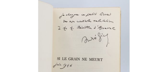 GIDE : Si le grain ne meurt - Signiert, Erste Ausgabe - Edition-Originale.com