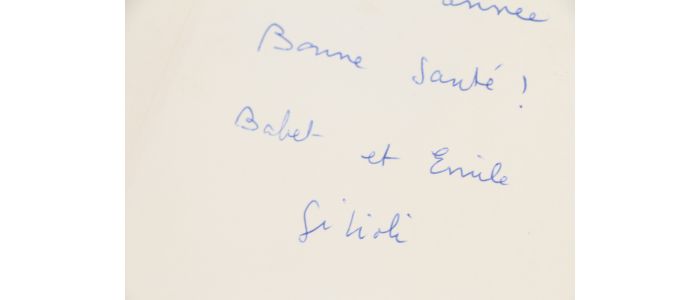 GILIOLI : Carte de voeux lithographiée dédicacée à Georges Raillard - Autographe, Edition Originale - Edition-Originale.com