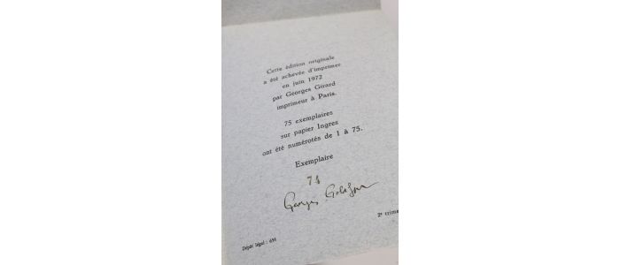 GOLDFAYN : Rien ne va plus - Autographe, Edition Originale - Edition-Originale.com