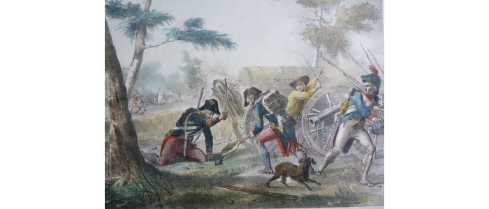 Combat de Saint Martial (1794). Lithographie aquarellée et gommée - First edition - Edition-Originale.com