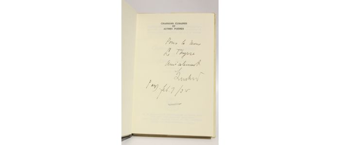 GUILLEN : Chansons cubaines et autres poèmes - Autographe, Edition Originale - Edition-Originale.com