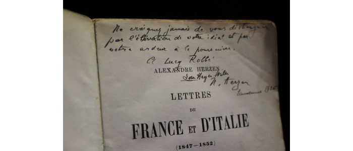 HERZEN : Lettres de France et d'Italie (1847-1852) - Signiert, Erste Ausgabe - Edition-Originale.com