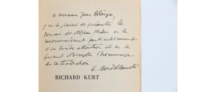 HUDSON : Richard Kurt - Autographe, Edition Originale - Edition-Originale.com