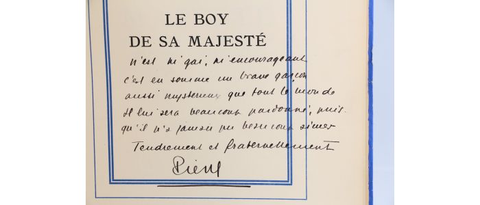 HUMBOURG : Le boy de sa majesté - Signiert, Erste Ausgabe - Edition-Originale.com