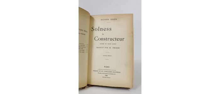 IBSEN : Solness le constructeur - Edition-Originale.com