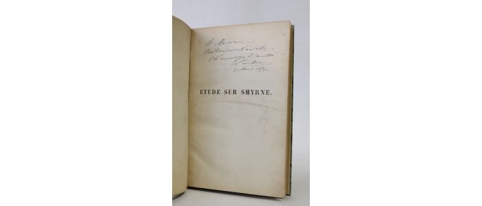 ICONOMOS : Etude sur Smyrne - Autographe, Edition Originale - Edition-Originale.com