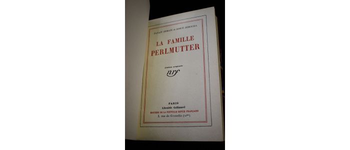 ISTRATI : La famille Perlmutter - Prima edizione - Edition-Originale.com