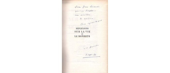 JOUHANDEAU : Réflexions sur la vie et le bonheur - Autographe, Edition Originale - Edition-Originale.com